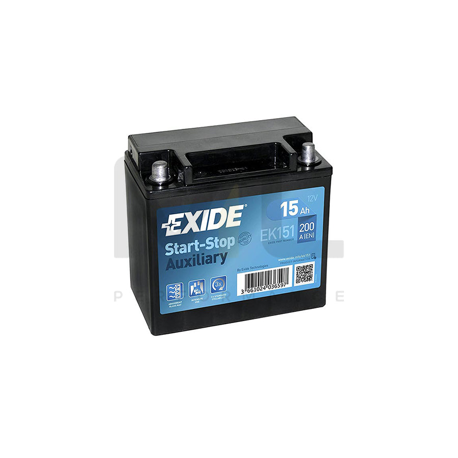 Exide AGM EK151 Auxilary Battery (14Ah) - 1 Year Guarantee | ML Performance EU Car Parts