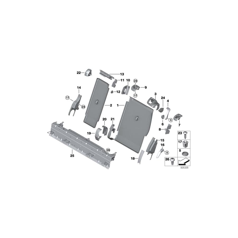 Genuine BMW 52207352509 F15 Trim Cover, Lock Centre SCHWARZ (Inc. X5) | ML Performance EU Car Parts