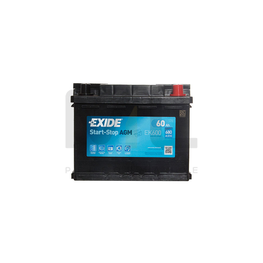 Exide AGM 027 Car Battery (60Ah) - 3 Year Guarantee | ML Performance EU Car Parts