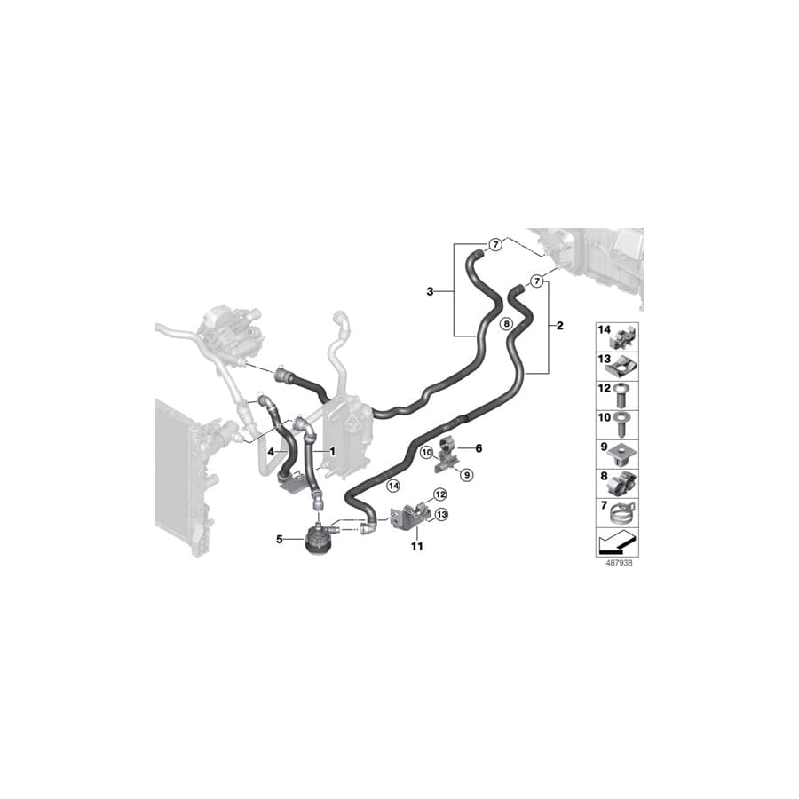 Genuine BMW 64219299623 G12 G31 G11 Coolant Hose, Return Heat exchanger - engine (Inc. 520i 1.6, 530iX & 730Li) | ML Performance EU Car Parts