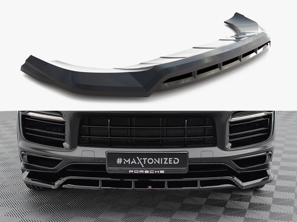Maxton Design PO-CAY-3-SPORT-FD1G+FD1RG Front Splitter Porsche Cayenne Sport Design Mk3 | ML Performance Car Parts