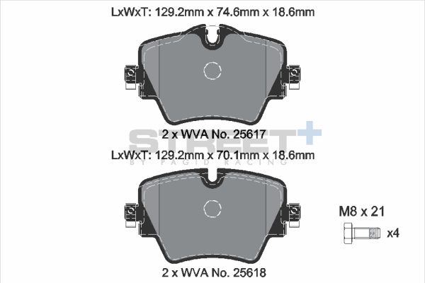 PAGID Racing T8285SP2001 STREET+ Brake Pads