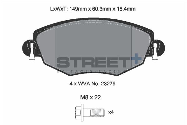 PAGID Racing T8167SP2001 STREET+ Brake Pads