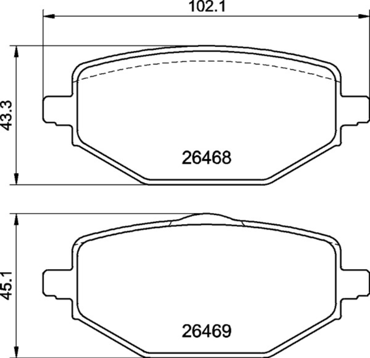 MINTEX MDB3504 Rear Brake Pad Set fits MITSUBISHI; RENAULT - (also fits other vehicles)