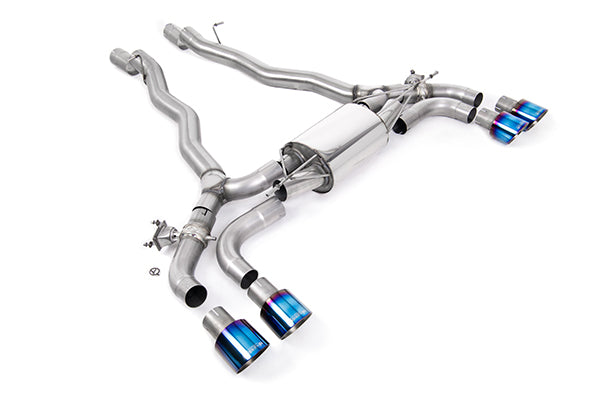 Milltek SSXBM1177 BMW Centre Resonator / OPF/GPF Back System With Burnt/Blue Titanium GT-100 Trims