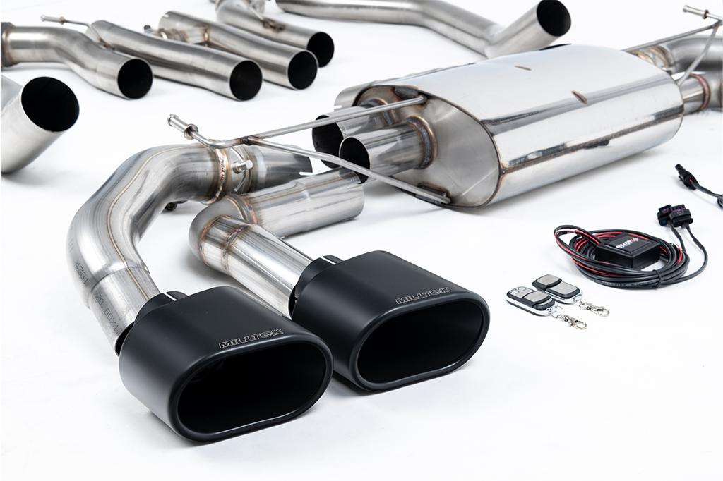 MillTek-SSXLR230-Cat-back OPF/GPF Back (Valved) with Cerakote Black Oval Tips | ML Performance Car Parts