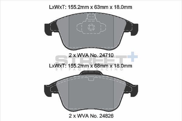 PAGID Racing T8191SP2001 STREET+ Brake Pads