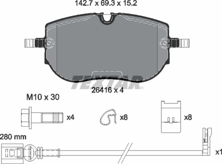 TEXTAR 2641601 AUDI; CUPRA; SKODA; VW, Brake Pad Set - 2147601