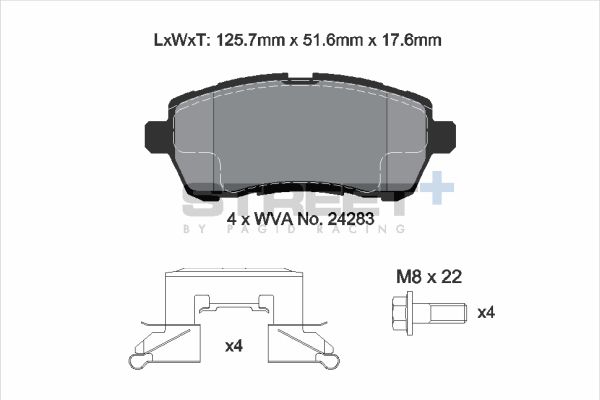 PAGID Racing T8187SP2001 STREET+ Brake Pads