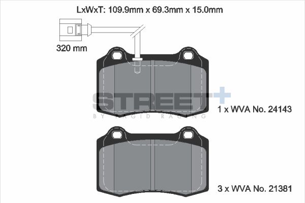 PAGID Racing T8058SP2001 STREET+ Brake Pads