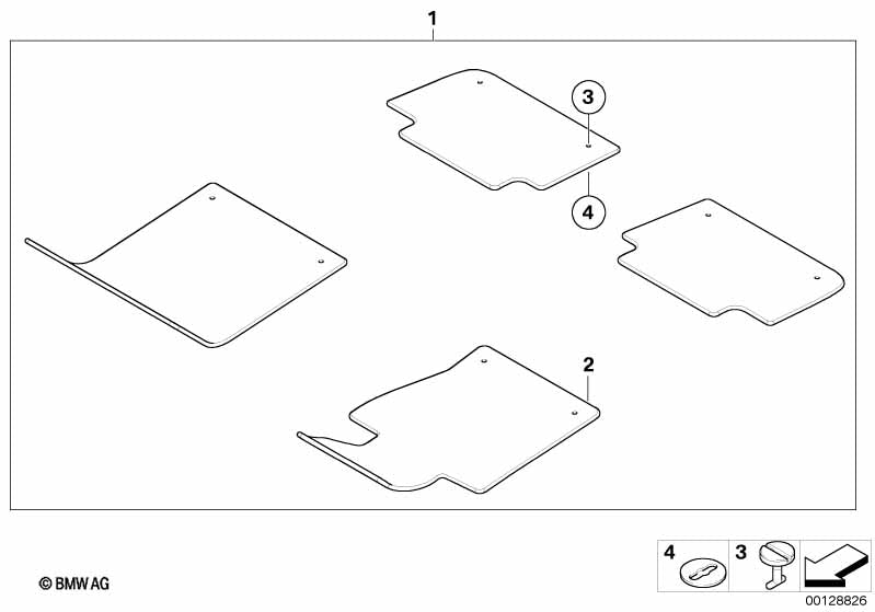 Genuine BMW 51478228209 Set Of Floor Mats Velours ANTHRAZIT | ML Performance EU Car Parts