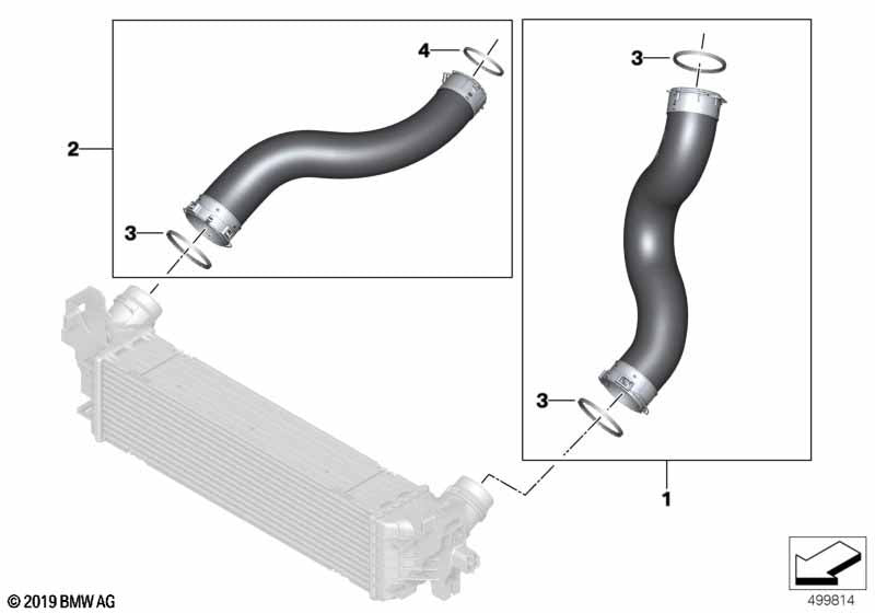 Genuine BMW 11618572858 Air Line Charge Air Cooler/Turbocharger | ML Performance EU Car Parts