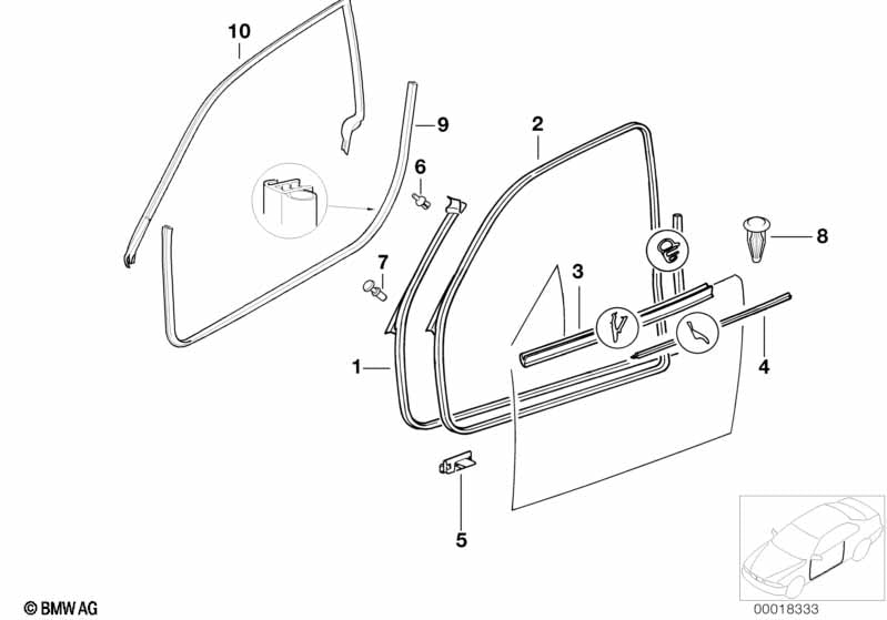 Genuine BMW 51712138957 Front Left Door Seal SCHWARZ | ML Performance EU Car Parts