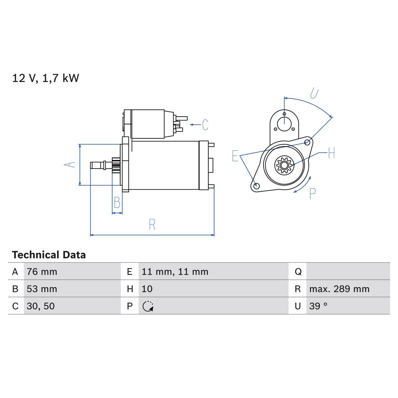 BOSCH 0986016700 Starter
