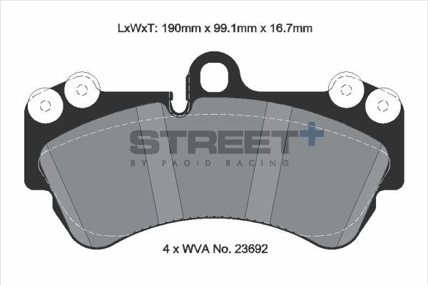 PAGID Racing T8037SP2001 STREET+ Brake Pads