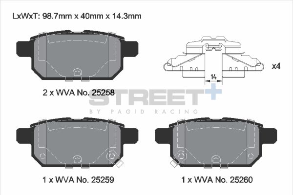 PAGID Racing T8242SP2001 STREET+ Brake Pads