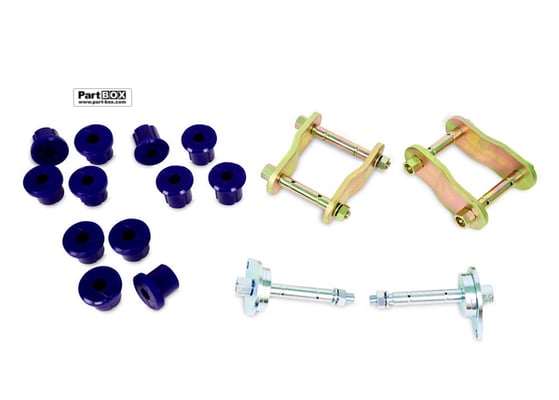 SuperPro KIT156SK Toyota Land Cruiser 74, 76, 78, 79 Series 1999-2007 Rear Leaf Spring - Bushing and Greaseable Shackle/Pin Kit