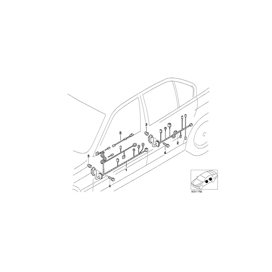 Genuine BMW 61126915869 E39 Wiring Rear (Inc. 520d, 530d & 520i) | ML Performance EU Car Parts