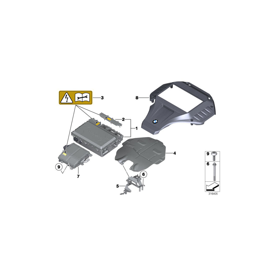 Genuine BMW 12367591648 E72 Cover For Power Electronic Converter (Inc. Hybrid X6) | ML Performance EU