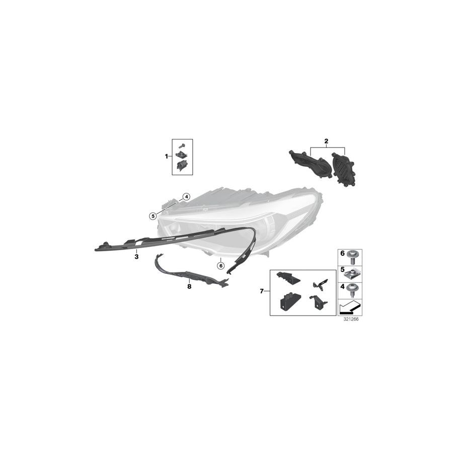 Genuine BMW 63117349293 F07 Guide Rail With Spring, Left (Inc. 528i, 535iX & 535dX) | ML Performance EU