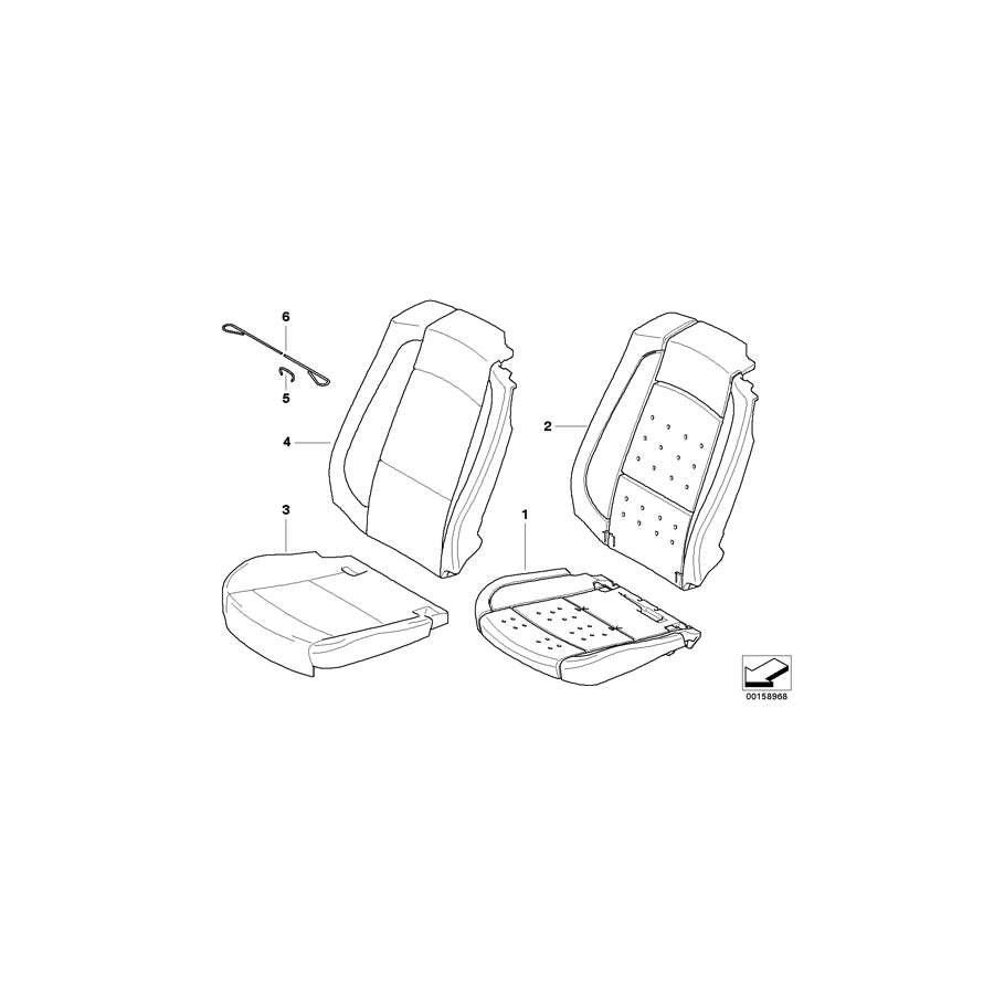 Genuine BMW 52107253763 E93 E93 Cover Backrest Leather Left JADEGRAU (Inc. 335i, 335is & 320d) | ML Performance EU Car Parts