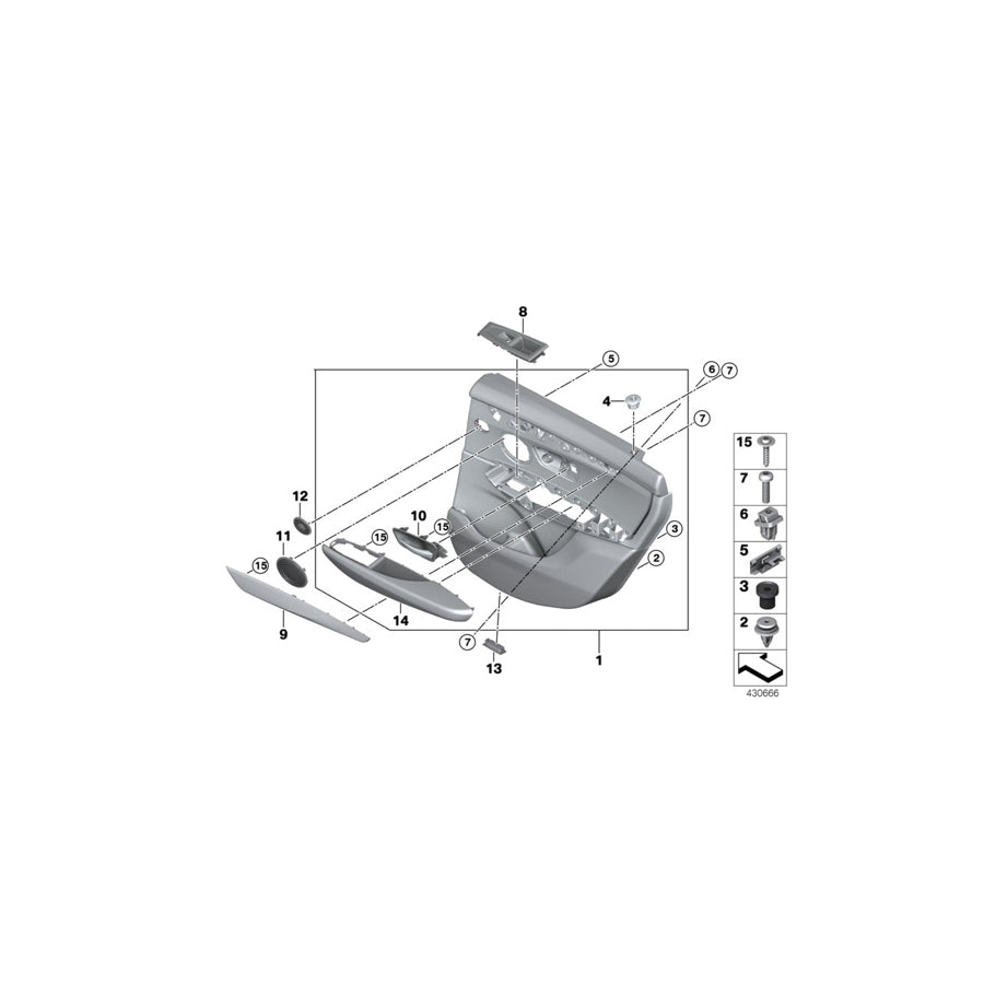Genuine BMW 51427405041 F45 F45 Door Trim Panel, Rear, Left SCHWARZ (Inc. 225iX, 218dX & 216d) | ML Performance EU Car Parts