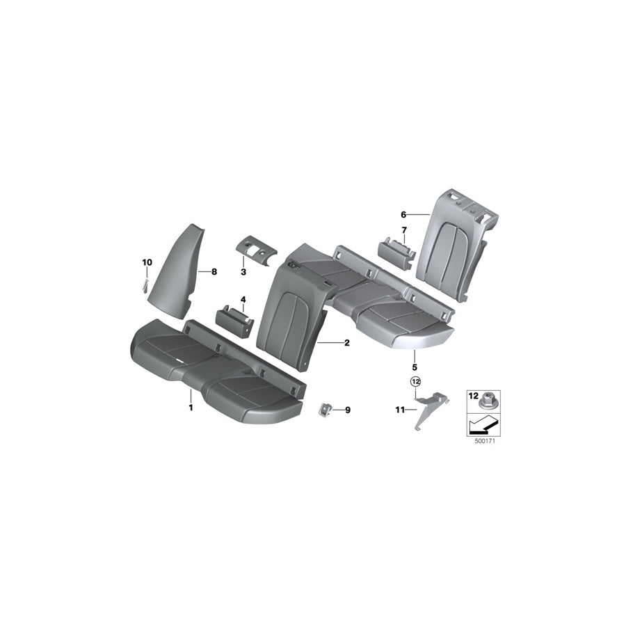 Genuine BMW 52209495081 F44 Leather Cover For Basic Seat MAGMAROT/GRAU (Inc. 220d, M235iX & 228iX) | ML Performance EU Car Parts