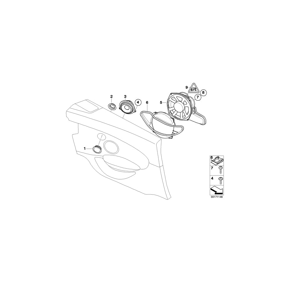 Genuine BMW 65136932004 E64 E64 Sound Guide, Loudspeaker Right (Inc. 635d, 650i & M6) | ML Performance EU Car Parts