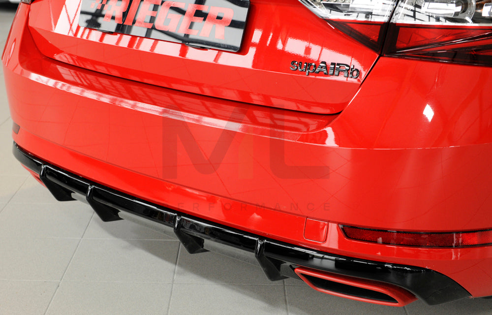 Rieger 00088151 Skoda 3T 3V Superb III Rear Diffuser 10 | ML Performance EU Car Parts