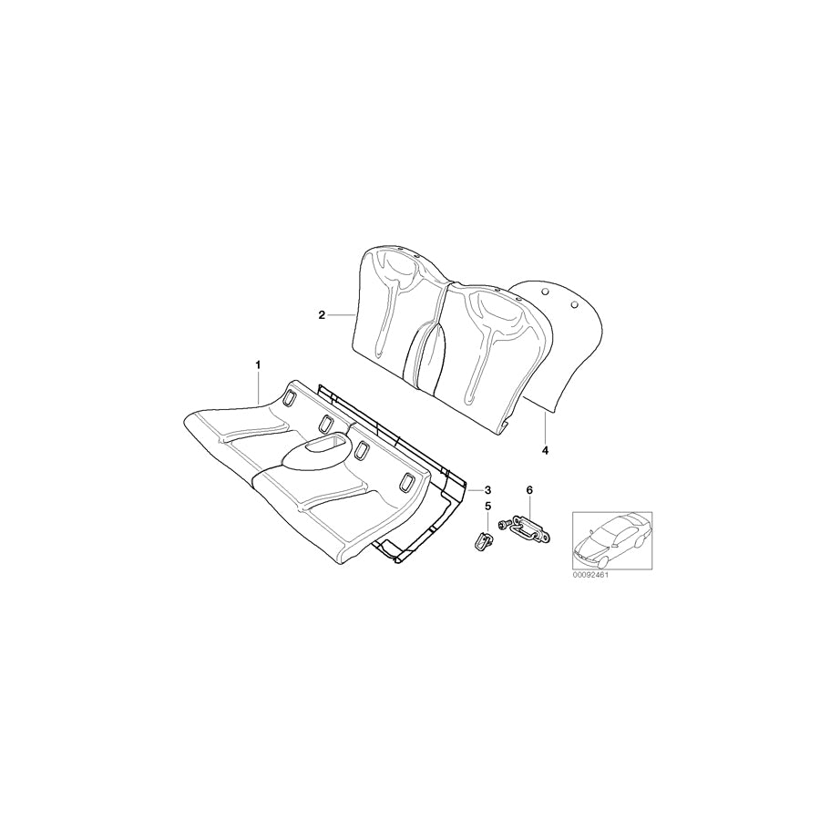 Genuine BMW 52207133151 Cabrio Cloth/Leather Seat Cover FDPN PANTHERBLA (Inc. One, Cooper S & Cooper) | ML Performance EU Car Parts