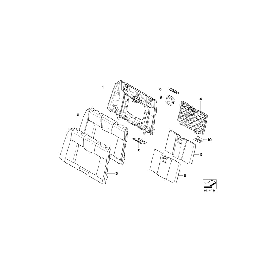 Genuine BMW 52209139511 E88 Cover Backrest Cloth MONACOBLAU (Inc. 118d, 120i & 120d) | ML Performance EU Car Parts
