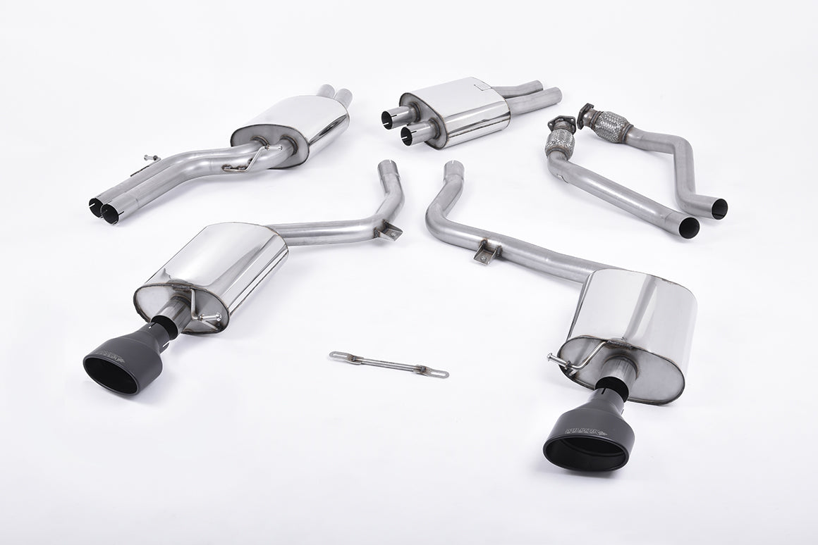 MillTek SSXAU266 Audi S5 Cat-Back Exhaust Dual Cerakote Black Tips - EC Approved