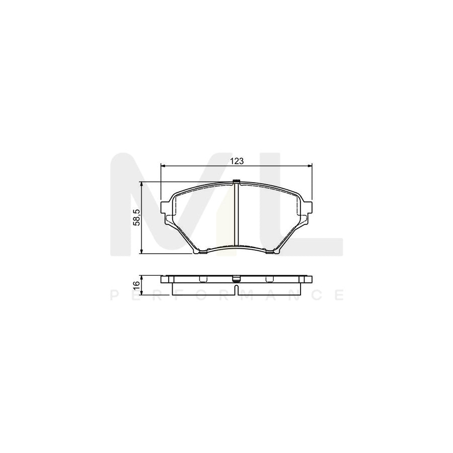 Bosch 0986494225 Brake Pad Set For Mazda Mx-5 Ii (Nb) With Acoustic Wear Warning, With Anti-Squeak Plate, With Mounting Manual BP1160 | ML Performance Car Parts