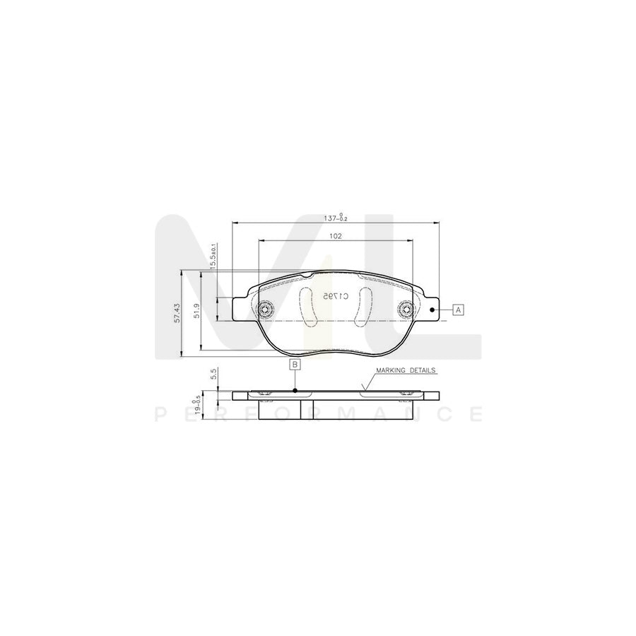 Bosch 0986Tb2409 Brake Pad Set Excl. Wear Warning Contact, With Bolts, With Accessories | ML Performance Car Parts