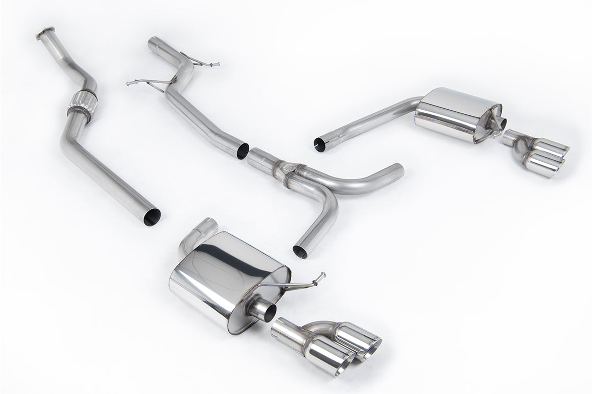 MillTek SSXAU630 Audi A4 Non-Resonated Quad Outlet Cat-Back Exhaust