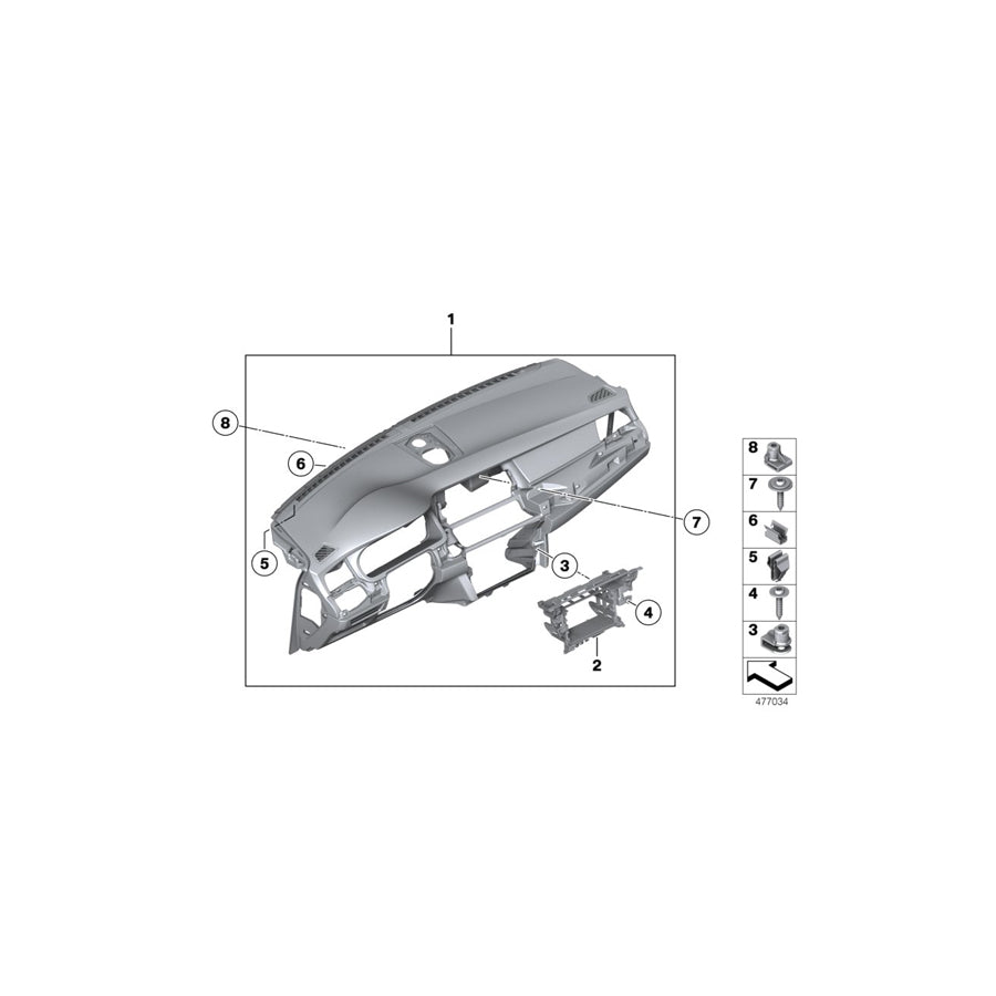 Genuine BMW 51459199047 F07 Trim Panel Dashboard EVERESTGRAU (Inc. 520d, 530d & 535d) | ML Performance EU Car Parts