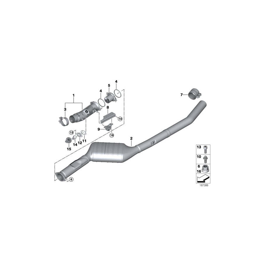 Genuine BMW 18307808016 E70 E71 Front Pipe (Inc. X5 30dX, X5 3.5d & X5 35dX) | ML Performance EU