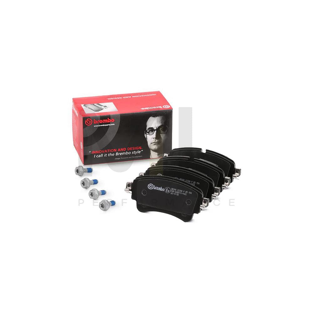 Brembo P 85 154 Brake Pad Set Prepared For Wear Indicator, With Brake Caliper Screws | ML Performance Car Parts