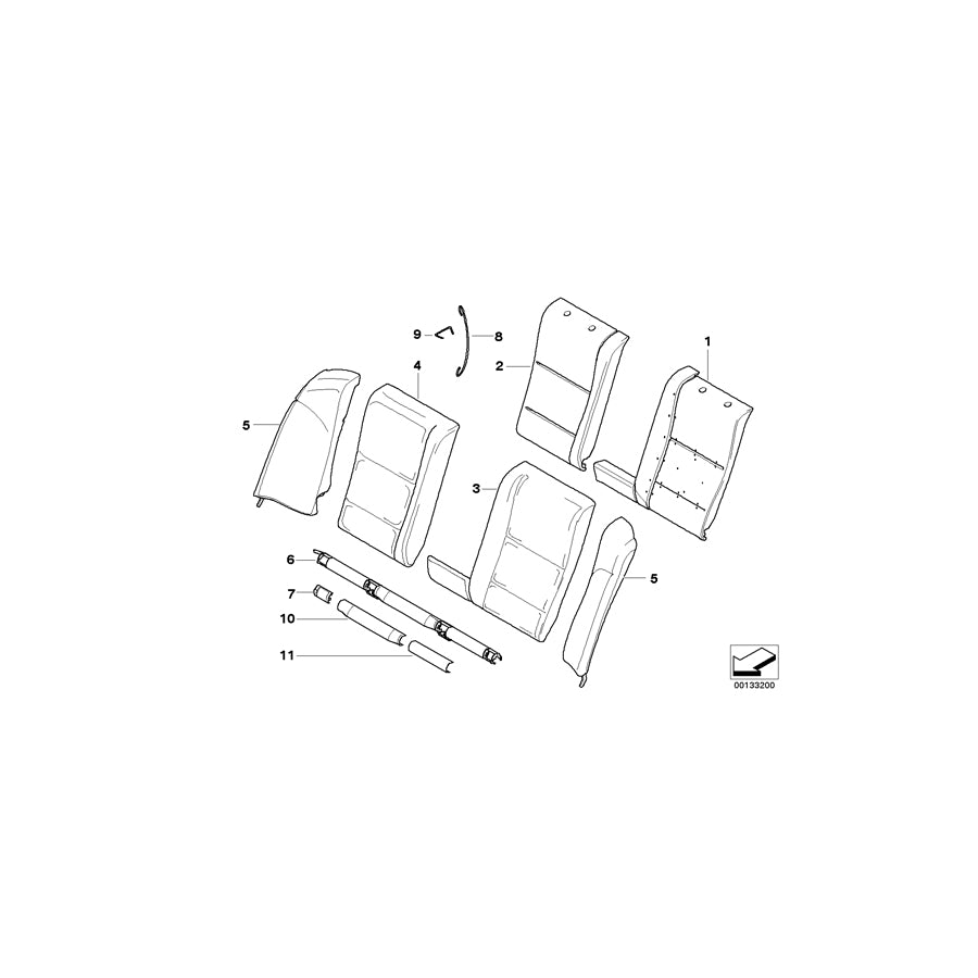 Genuine BMW 52207148396 E60 E60 Side Finisher, Leather, Right BEIGE (Inc. 525i, 530xi & 523i) | ML Performance EU Car Parts