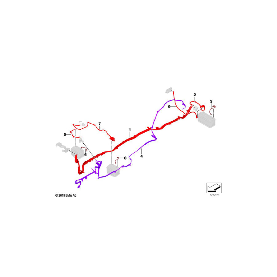 Genuine BMW 61128720179 G05 Battery Cable Positive, Below-Floor PHEV (Inc. & X5 45eX) | ML Performance EU Car Parts