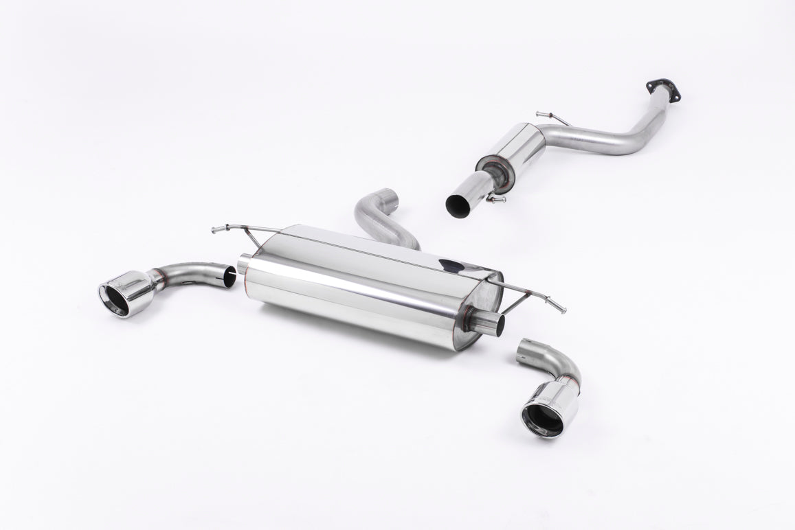MillTek SSXFD043 Ford Focus Resonated Cat-Back Exhaust with 100mm Jet Polished Trims