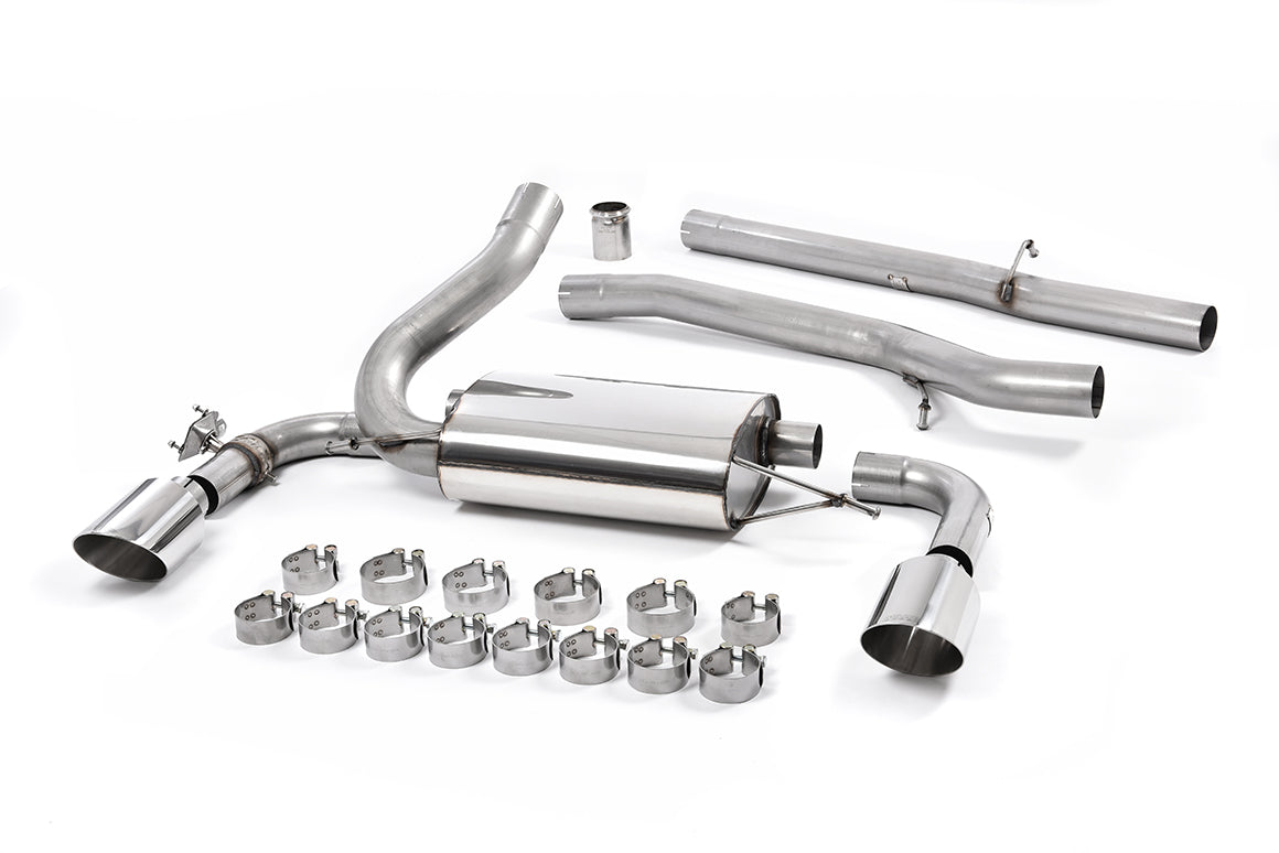 MillTek SSXFD183 Ford Focus Non-Resonated Cat-Back Exhaust with Polished GT-115 Trims