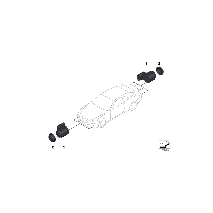 Genuine BMW 66206821958 F12 F06 F13 Ultrasonic Sensor, Sonic Speed Blue WC1A (Inc. 650i, Alpina B6 & 650iX 4.0) | ML Performance EU