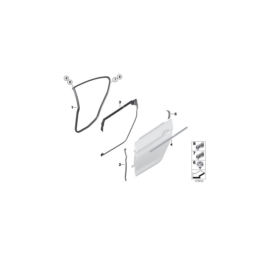 Genuine BMW 51767275323 Door Joint Seal, B-Pillar, Left (Inc. M6, 650iX & 640i) | ML Performance EU