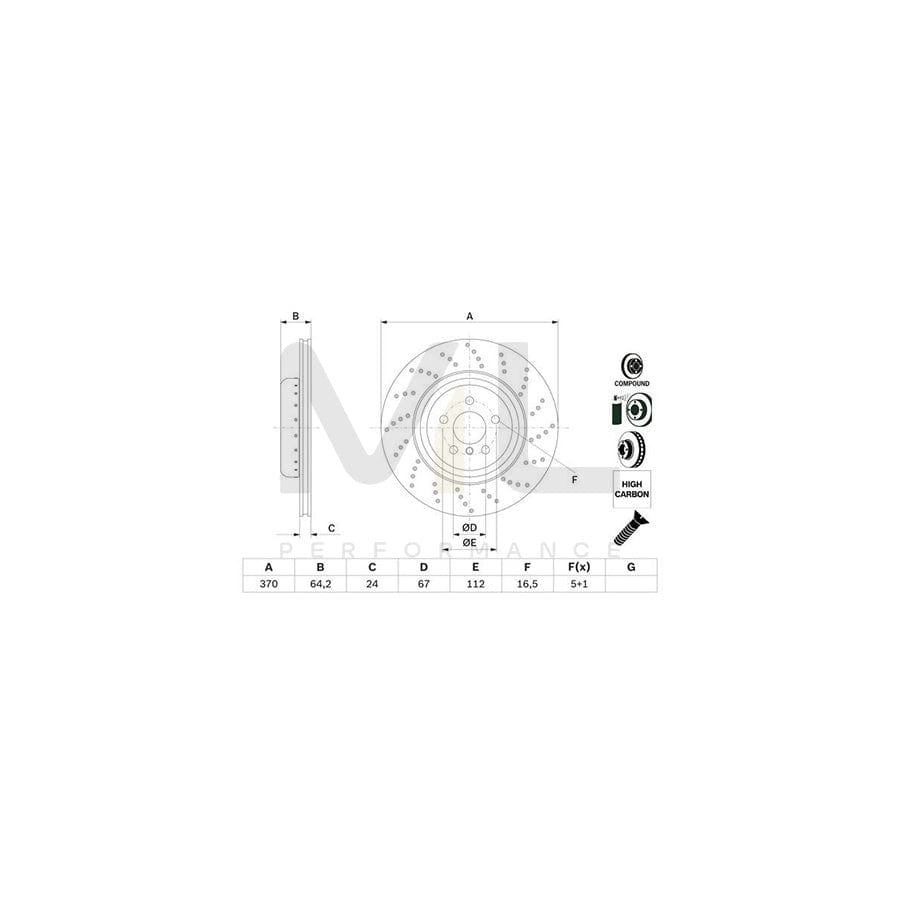 BOSCH 0 986 479 G13 Brake Disc Perforated, Two-piece brake disc, Vented, Coated, High-carbon, with bolts/screws | ML Performance Car Parts