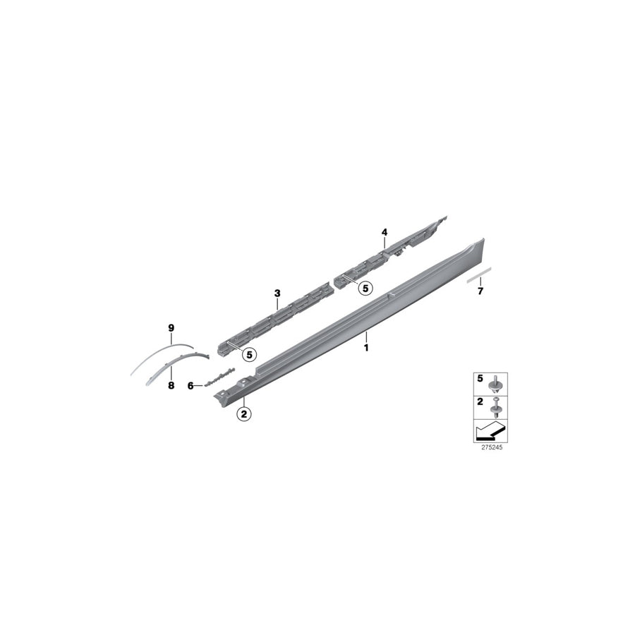 Genuine BMW 51778048686 F10 F11 Door Sill Cover, Primed Right M (Inc. 528iX, 520d & 530i) | ML Performance EU