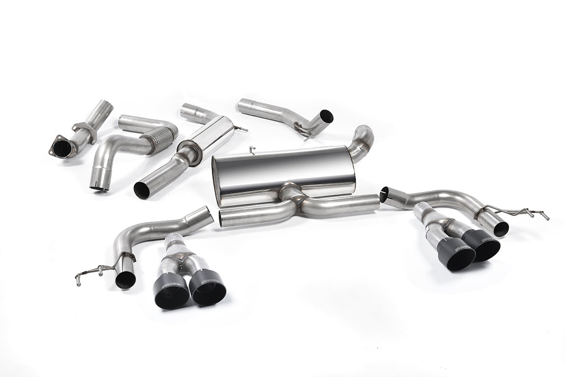 MillTek SSXHO221 Honda Civic Cat-Back Exhaust Cerakote Black Tips - EC Approved