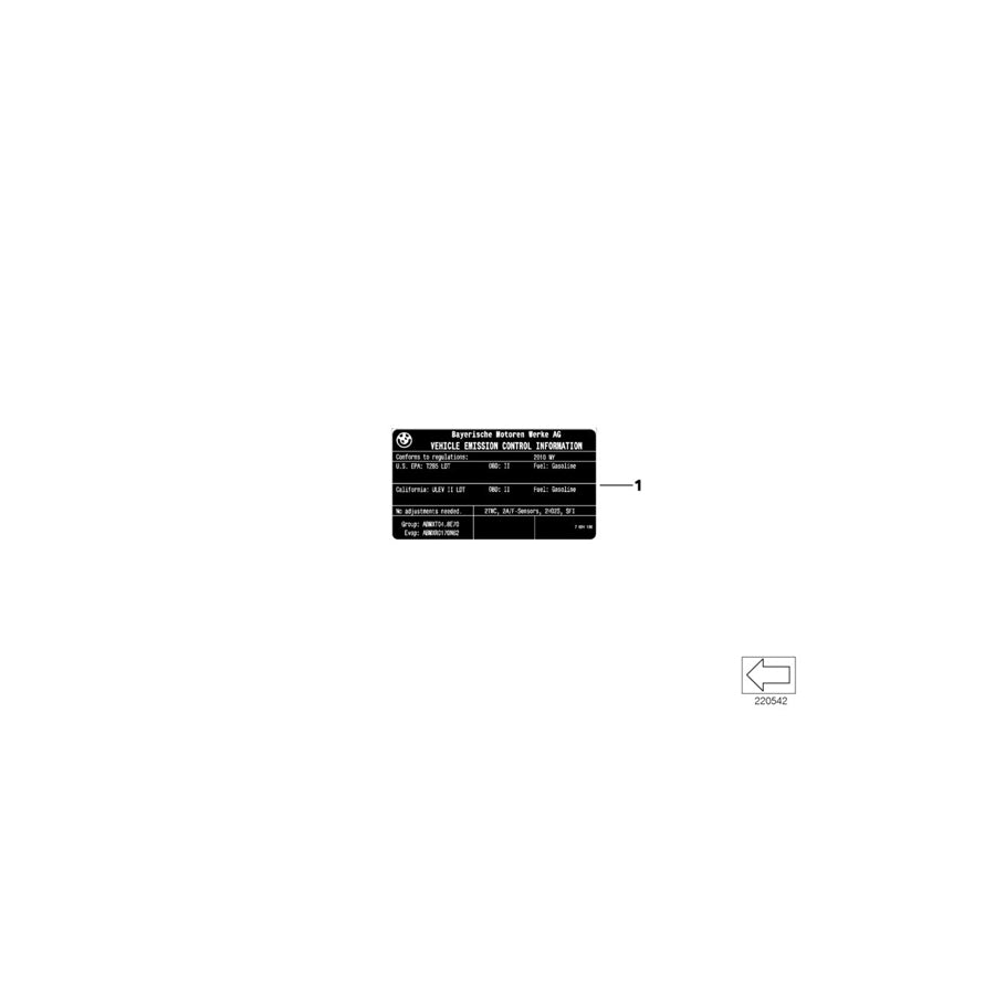 Genuine BMW 71227568806 E92 E93 Label "Exhaust Emission" MJ07 (Inc. 328i & 328xi) | ML Performance EU