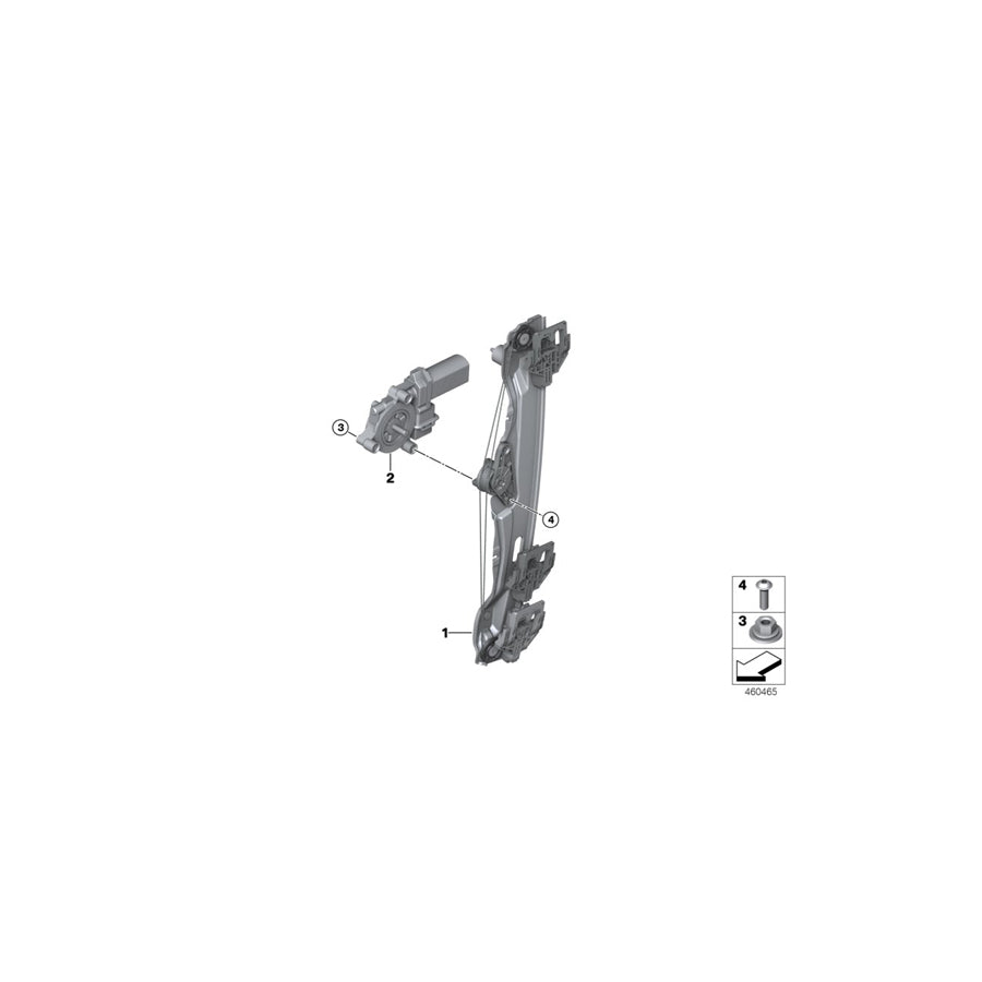 Genuine BMW 67627473090 F39 Drive, Window Lifter, Rear Right (Inc. X2 18d, X2 16d & X2 28i) | ML Performance EU