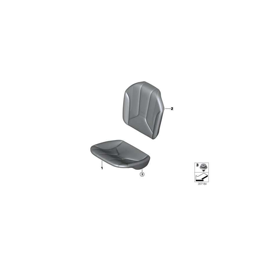 Genuine BMW 52207409985 I12 I12 Upholstery, Backrest, Leather ELFENBEINWEISS (Inc. & i8) | ML Performance EU Car Parts